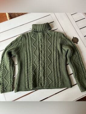 St James Wool Fisherman’s Turtleneck Sweater Sz Medium